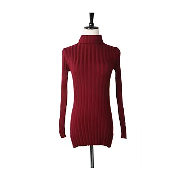 EOWYN。長袖套頭針織衫高領毛衣針織打底衫女(預購)棗紅色