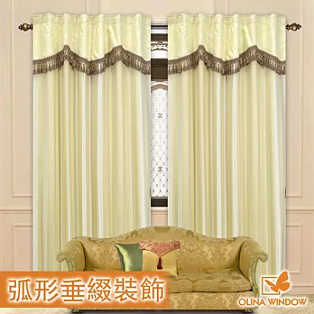 古典樂章系列《歐麗娜窗飾》維納斯協奏曲垂穗上蓋窗簾 米金緹花 140cmX165cm (2片)無 米金緹花