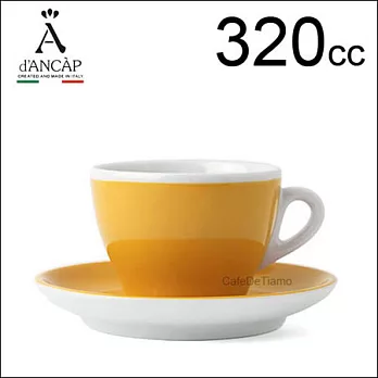 d’ANCAP Torino 拿鐵咖啡杯盤組-黃色 320cc (1杯1盤) HG9378