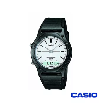 【CASIO卡西歐】簡單雙顯男錶 AW-49HE-7E