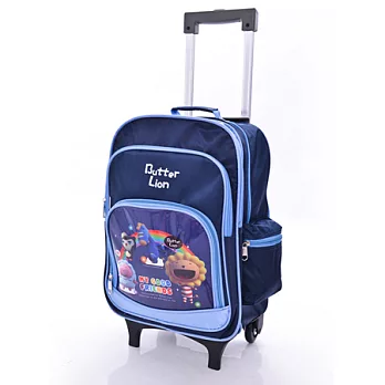 【奶油獅】輕巧安全鋁合金拉桿書包(深藍色)