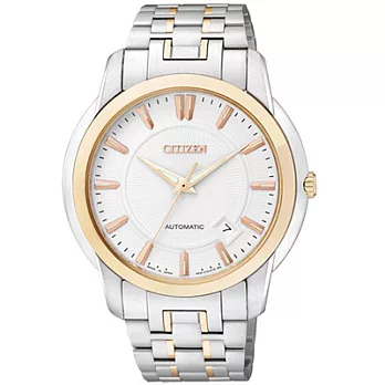 CITIZEN　NP系列 顛覆自由都會日期機械腕錶(金銀)