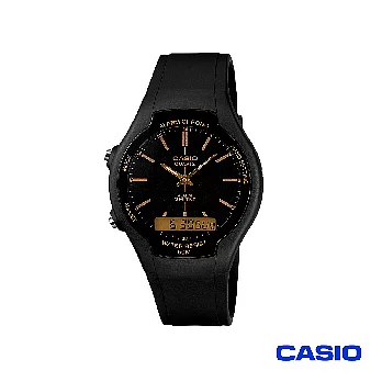 【CASIO卡西歐】經典時尚雙顯款 AW-90H-9E