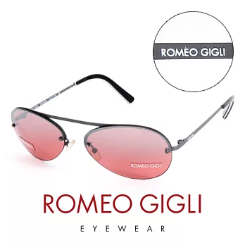 【Romeo Gigli】義大利 復古質感半框造型太陽眼鏡(紅) RG208S2X2