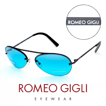 【Romeo Gigli 】義大利 復古質感半框造型太陽眼鏡(藍) RG208S2X1