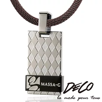 DECO X MASSA-G 【菱格經典-黑色菱格】純鈦墬搭配X-air超合金鍺鈦項鍊古銅金47CM
