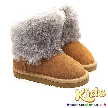 Kids俄羅斯雪季手工雪靴~駝色兒童款25駝色