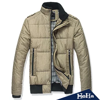 【HeHa】個性肩章立領抗寒加厚外套(卡其)XL*