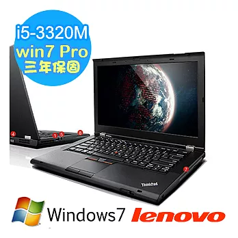 【Lenovo】ThinkPad T430s 獨顯專業商務筆電(i5-3320M/14吋/4G/500G/1G獨/Win7專)