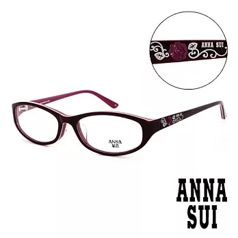 【Anna Sui 】日本安娜蘇 立體質感薔薇精雕造型平光眼鏡(紫) AS579733