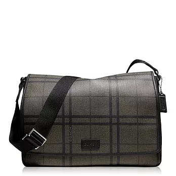 COACH Men’s Bags 格紋造型斜肩背包_黑色