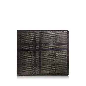 COACH Men’s Accessories 格紋造型時尚短夾_黑