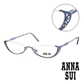 【Anna Sui 】日本安娜蘇 復古時尚立體精雕造型平光眼鏡(藍) AS02503