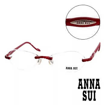 【Anna Sui 】日本安娜蘇 螺旋珠光無框眼鏡(紅) AS02402