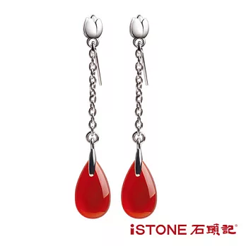 石頭記 鋼飾紅瑪瑙耳環-幸福花語紅瑪瑙