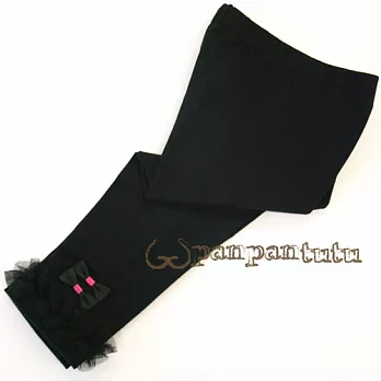 Panpantutu內搭褲-雙層蕾絲內搭褲-全黑90黑