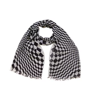 【UH】AURORA - 菱格紋長薄披巾 -黑色