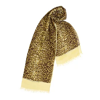 【UH】AURORA - 流行豹紋長薄披巾 -黃色