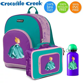 【美國Crocodile Creek】兒童造型上學組(書包+餐袋+水瓶)優雅公主
