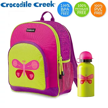 【美國Crocodile Creek】兒童造型上學組(書包+水瓶)美麗蝴蝶