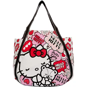 Hello Kitty x AMONNLISA 愛的擁抱40周年紀念大托特包-白