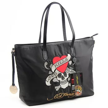 ED hardy 美式復古刺繡愛殺托特包