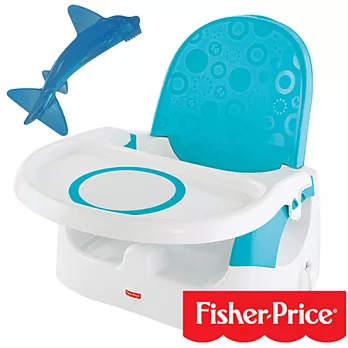 【費雪牌 Fisher-Price】多功能寶寶小餐椅+美國 幼兒學習軟性鯊魚牙刷0-1Y(固齒器)