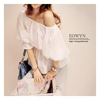 EOWYN．韓系背後系帶甜美襯衣(現貨)白色
