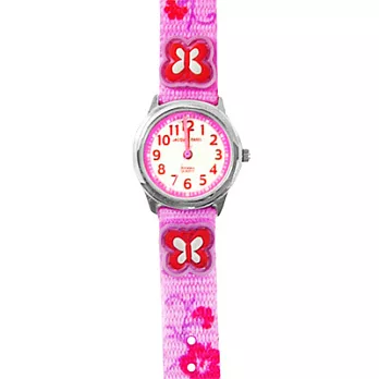 Jacques Farel　Kids蝴蝶紛飛趣味兒童腕錶(粉紅)