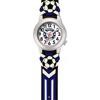 Jacques Farel　Kids 足球競技夜光趣味兒童腕錶(黑)