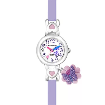 Jacques Farel　Kids輕盈蝶舞趣味兒童腕錶(粉紫)