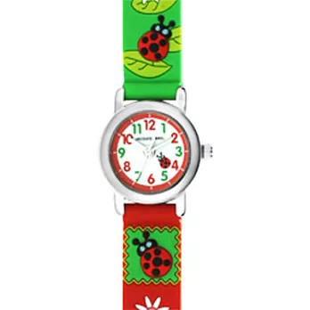 Jacques Farel　Kids小瓢蟲趣味兒童腕錶(紅)