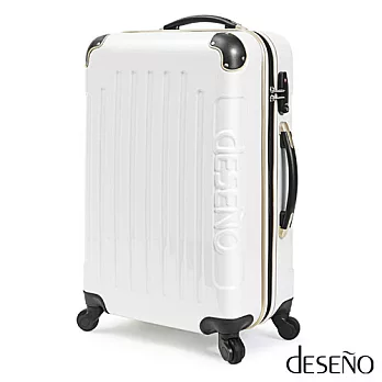 Deseno尊爵傳奇-28吋防爆PC鏡面TSA鎖行李箱(白色)28吋