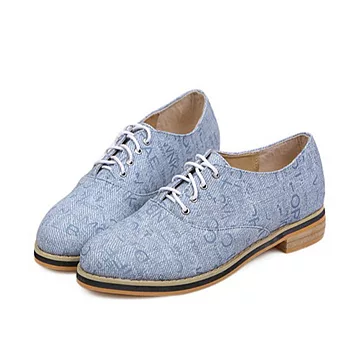 EOWYN。英倫學院風牛津鞋小清新系帶單鞋/2色/35-39碼(現+預)35藍色35