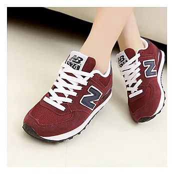 EOWYN。百搭彩色拼色N字母休閑鞋/4色/36-40碼/偏小一碼(現+預)36棗紅36