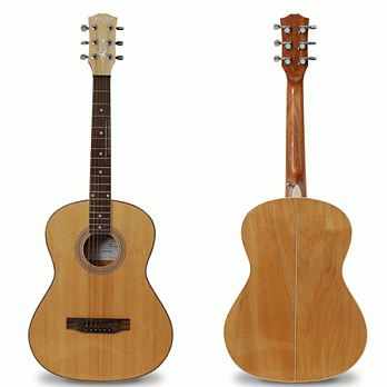 【Rock You】36吋 全椴木 民謠吉他 加贈6配件-附吉他袋