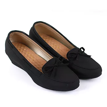 ◤Green Phoenix◥俏麗輕量舒適楔型包鞋23.5黑色