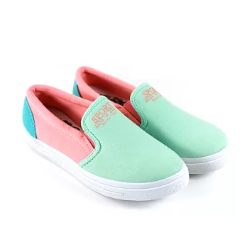 ◤Green Phoenix◥自然悠閒拼色鬆緊懶人休閒鞋37藍色