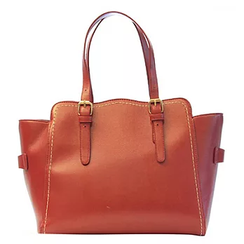 波浪皮帶提把真皮女包酒紅色