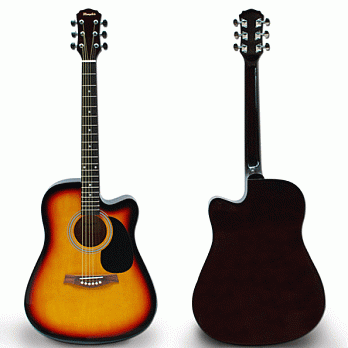 美國大廠 Memphis 高級椴木 缺角桶身 民謠吉他(41吋/夕陽紅) 贈吉他厚袋+6配件