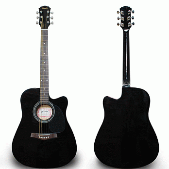 美國大廠 Memphis 高級椴木 缺角桶身 民謠吉他(41吋/黑) 贈吉他厚袋+6配件
