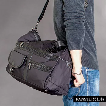 Fanste_梵仕特 潮流風 旅行袋休閒包-2856黑色