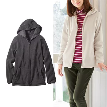 【cecile】舒適棉感連帽休閒外套L炭灰色