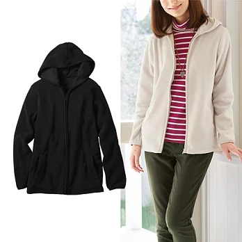 【cecile】舒適棉感連帽休閒外套L定番黑