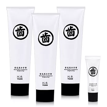 阿原牙膏-苦瓜亮白牙膏(75g)*3+苦瓜亮白體驗瓶(5g)