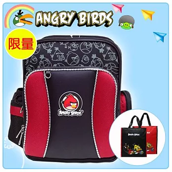 【Angry Birds】憤怒鳥 書包+補習袋-頂級舒壓護脊款(黑色)黑色