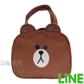 【LINE FRIENDS】㊣版授權 造型便當收納袋(三款)咖啡色熊大款