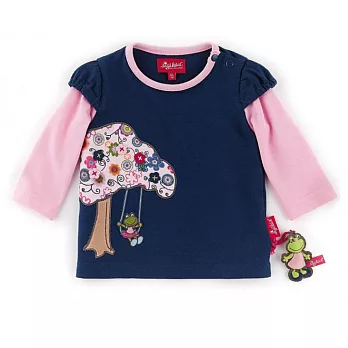 德國Sigikid 繡花拼接袖衫-小青蛙 T Shirt, Langarm, Baby80拼接袖衫