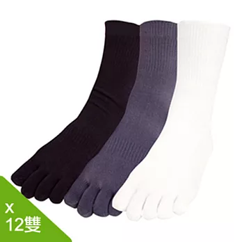 【老船長】細針健康五趾襪-12雙入中性尺寸灰色