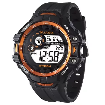 JAGA捷卡M1017多功能防水運動電子錶(黑色)
